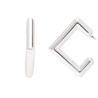 Etnico Silver Plated Classic Square Shaped Lightweight Minimal Stud Earrings For Women (E3300S)