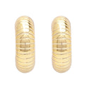 Etnico Gold Plated Half Circle Designed Stud Earrings For Women (E3303FL)