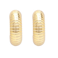 Etnico Gold Plated Half Circle Designed Stud Earrings For Women (E3303FL)