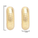 Etnico Gold Plated Half Circle Designed Stud Earrings For Women (E3303FL)