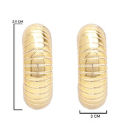 Etnico Gold Plated Half Circle Designed Stud Earrings For Women (E3303FL)