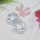 Etnico Silver Plated Trendy Chunki Earrings For Women (E3304S)