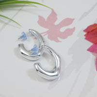 Etnico Silver Plated Trendy Chunki Earrings For Women (E3304S)