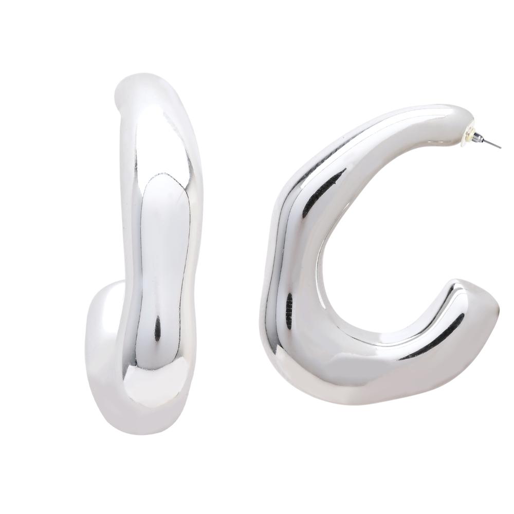 Etnico Silver Plated Trendy Chunki Earrings For Women (E3304S)