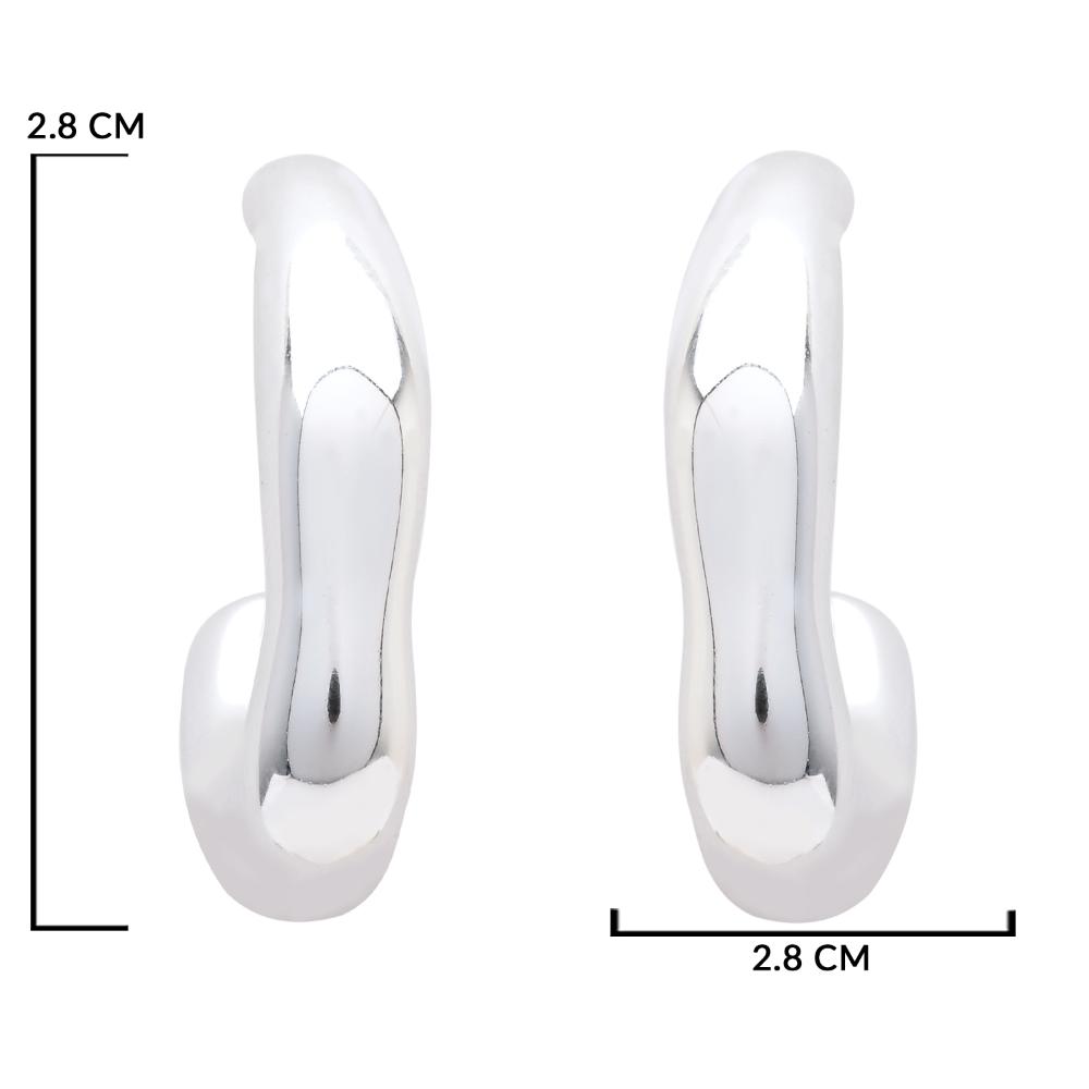Etnico Silver Plated Trendy Chunki Earrings For Women (E3304S)