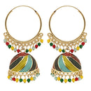 Etnico Traditional Gold Plated Multicolor Meenakari Jhumka Earrings For Women (E3307Mul)