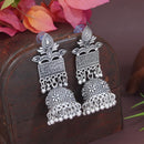 Etnico Silver Oxidised Afghani Style Dangle Jhumka Earrings For Women (E3308OX)