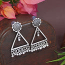 Etnico Silver Oxidised Triangle Shaped Dangle Earrings For Women (E3309OX)