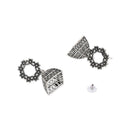 Etnico Silver Oxidised Afghani Jhumka Earrings For Women (E3312OX)