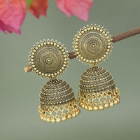Etnico Gold Plated Traditional Jhumka Earrings For Women (E3313FL)