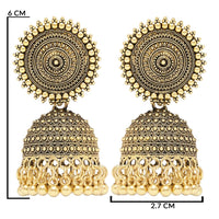 Etnico Gold Plated Traditional Jhumka Earrings For Women (E3313FL)