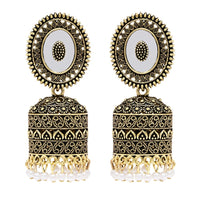 Etnico Gold Plated Traditional Jhumka Earrings For Women (E3314FL)