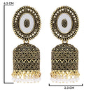 Etnico Gold Plated Traditional Jhumka Earrings For Women (E3314FL)
