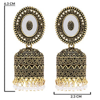 Etnico Gold Plated Traditional Jhumka Earrings For Women (E3314FL)