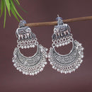 Etnico Silver Oxidised Afghani Style Dangle Earrings For Women (E3318OX)
