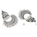 Etnico Silver Oxidised Afghani Style Dangle Earrings For Women (E3318OX)