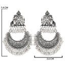 Etnico Silver Oxidised Afghani Style Dangle Earrings For Women (E3318OX)