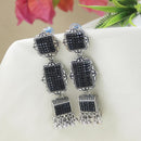 Etnico Silver Oxidised Boho Afghani Style Earrings For Women (E3322OXB)