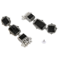 Etnico Silver Oxidised Boho Afghani Style Earrings For Women (E3322OXB)