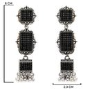Etnico Silver Oxidised Boho Afghani Style Earrings For Women (E3322OXB)