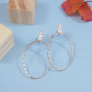 Etnico Rosegold Plated Oval Shaped Lightweigth Earring For Women (E3324RG)