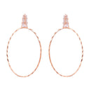 Etnico Rosegold Plated Oval Shaped Lightweigth Earring For Women (E3324RG)