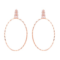 Etnico Rosegold Plated Oval Shaped Lightweigth Earring For Women (E3324RG)