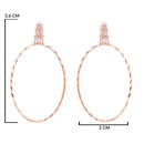 Etnico Rosegold Plated Oval Shaped Lightweigth Earring For Women (E3324RG)
