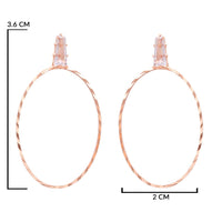 Etnico Rosegold Plated Oval Shaped Lightweigth Earring For Women (E3324RG)