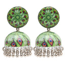 Etnico Silver Plated Traditional Jhumka Earrings For Women (E3325G)