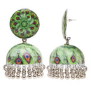 Etnico Silver Plated Traditional Jhumka Earrings For Women (E3325G)
