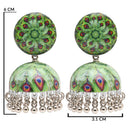 Etnico Silver Plated Traditional Jhumka Earrings For Women (E3325G)