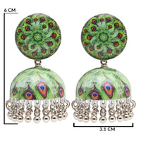 Etnico Silver Plated Traditional Jhumka Earrings For Women (E3325G)