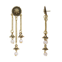 Etnico Traditional Lightweight Multi Layered Dangle Jhumka Earrings For Women