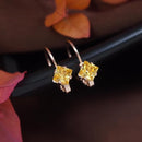 Etnico Silver Plated Trillion-Cut Lever back Drop Small Fancy Earrings For Women