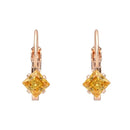 Etnico Silver Plated Trillion-Cut Lever back Drop Small Fancy Earrings For Women