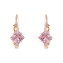 Etnico Rose Gold Plated Square-Cut Lever back Drop Small Fancy Earrings For Women