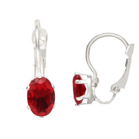 Etnico Silver Plated Oval-Cut Lever back Drop Small Fancy Earrings For Women
