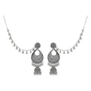 Etnico Silver Oxidised Traditional Jhumka Hair Chain/Ear chain Accessories with Hook For Women