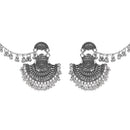 Etnico Silver Oxidised Traditional Jhumka Hair Chain/Ear chain Accessories with Hook For Women