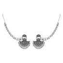 Etnico Silver Oxidised Traditional Jhumka Hair Chain/Ear chain Accessories with Hook For Women
