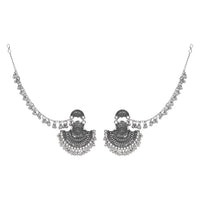 Etnico Silver Oxidised Traditional Jhumka Hair Chain/Ear chain Accessories with Hook For Women