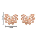 Etnico Rose Gold Plated Cubic Zirconia and American Diamond Fashionable Pearl Look Stud brass Earrings For Women