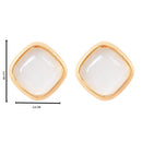 Etnico Gold Plated Mother of Pearl Latest Stylish Lightweight Radiance Stud Earrings For Women