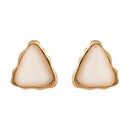 Etnico Gold Plated Latest Stylish Lightweight Mother of Pearl Stud Earrings For Women