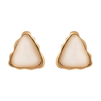 Etnico Gold Plated Latest Stylish Lightweight Mother of Pearl Stud Earrings For Women