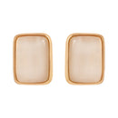 Etnico Mother of Pearl Radiance Stud Earrings with Refined Gold Plated Frame