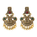 Etnico Gold Plated Traditional Antique Jhumka with Ghungroo Earrings For Women