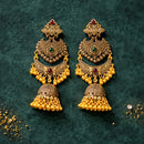 Etnico Gold Plated Traditional Style Jhumka with Ghungroo Earrings For Women