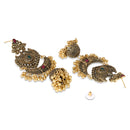 Etnico Gold Plated Traditional Style Jhumka with Ghungroo Earrings For Women